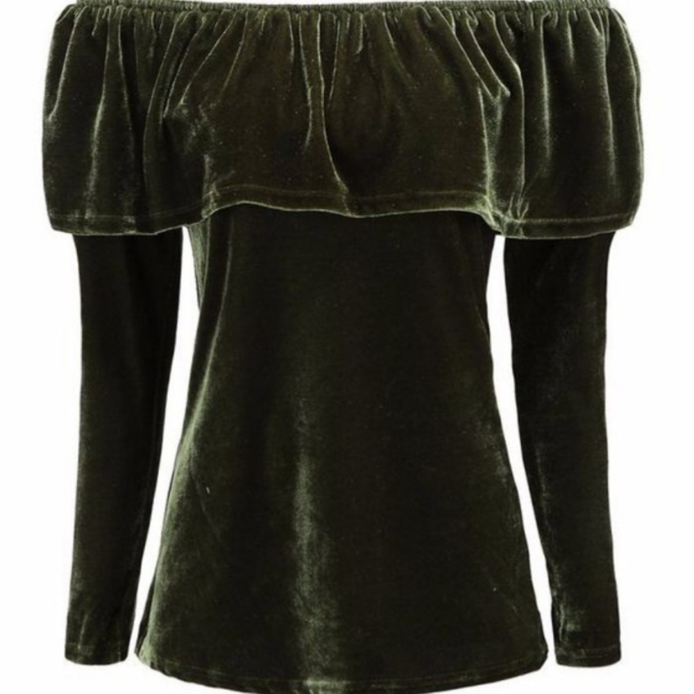 Velvet off the shoulders blouse medium